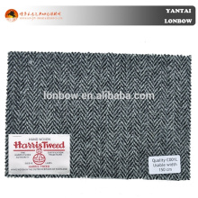 Hot selling fine quality grey herringbone woolen woven coat fabric